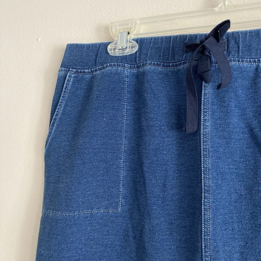 J Jill Indigo Womens Blue Denim Mini Skirt Size Medium Pull On Stretch Classic - Picture 2 of 8